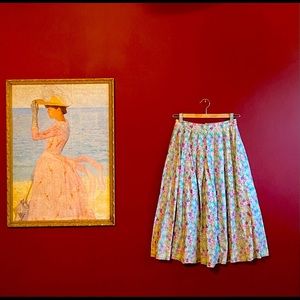Vintage pleated cotton skirt